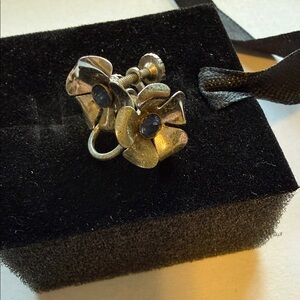 Elegant Silver and Blue Floral Earrings